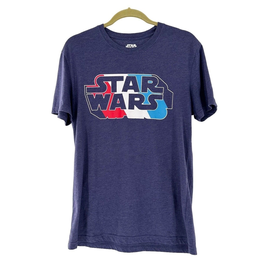 Star Wars Mens Graphic T-Shirt Medium Blue Short Sleeve Cotton Casual Tee Retro